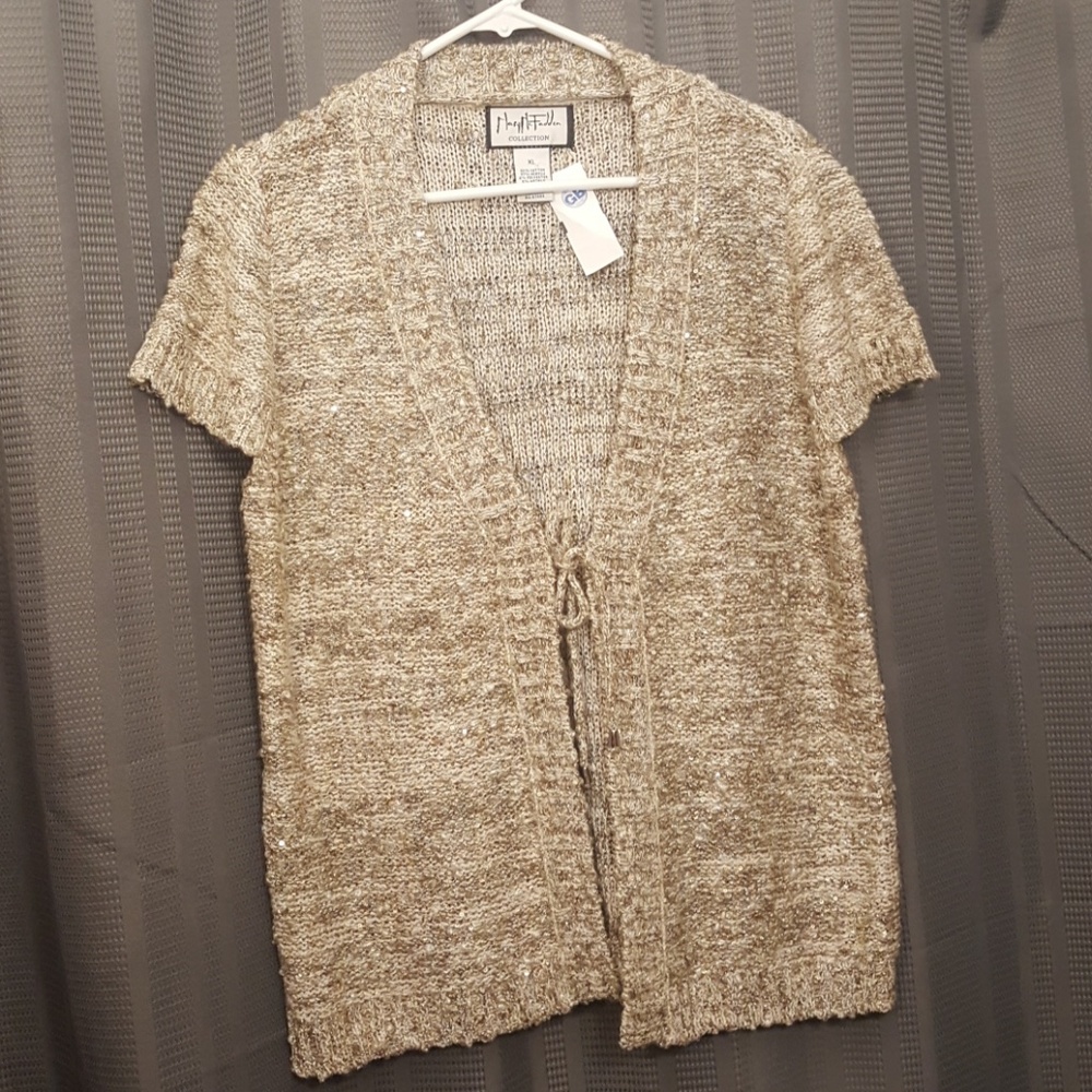 Tie front short sleeved cardigan
